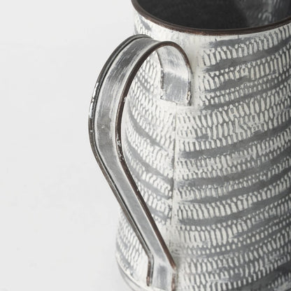 Serena I 8H Small Gray/White Textured Metal Jug