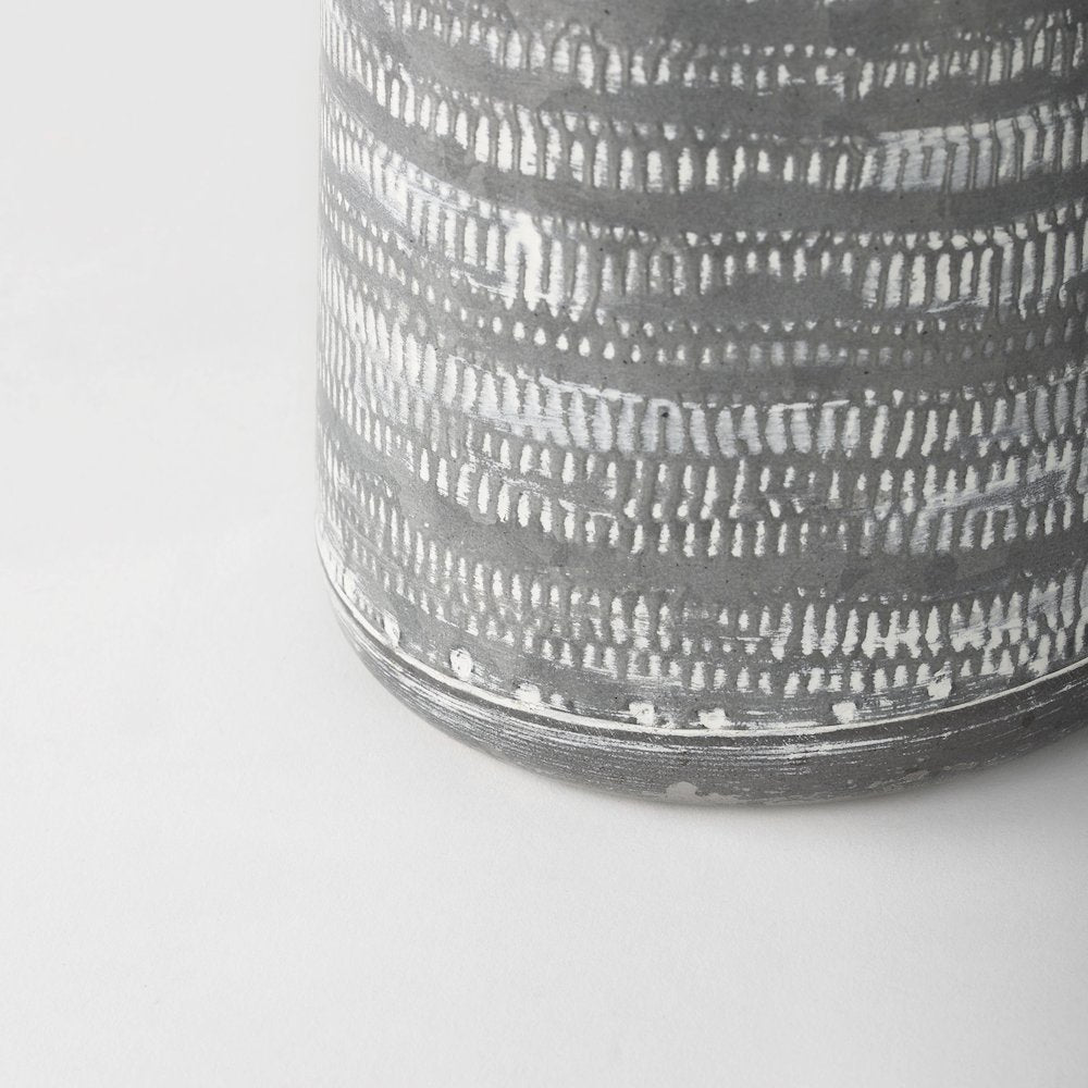 Serena I 8H Small Gray/White Textured Metal Jug