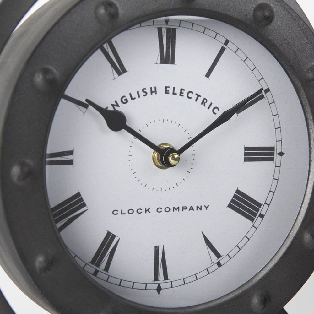 Gaston Gray Metal Circular Table Clock