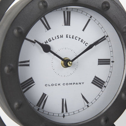 Gaston Gray Metal Circular Table Clock