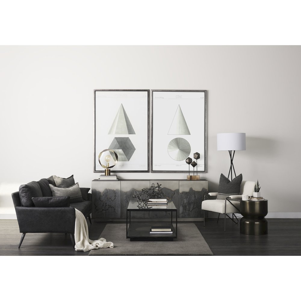 Catriona 17L x 17W x 20H Gold Accent Hourglass Table