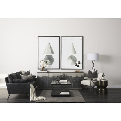 Catriona 17L x 17W x 20H Gold Accent Hourglass Table