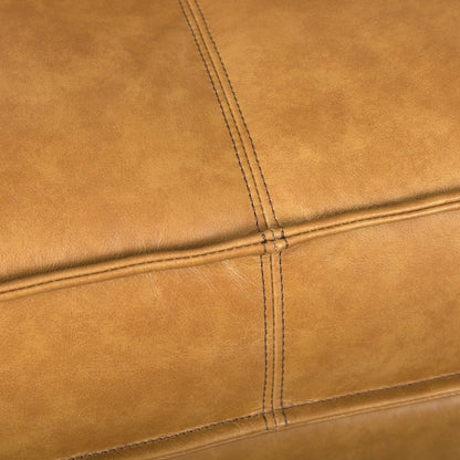 D'Arcy 111"L x 70"D x 33"H Tan Leather Right Chaise Sectional