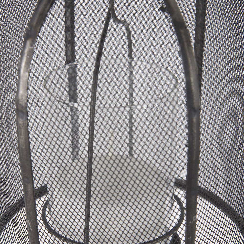 Jutland Set of Three Black Metal Bird Cage Candle Holder Lanterns