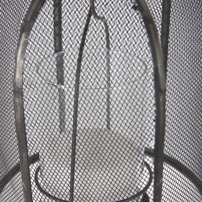 Jutland Set of Three Black Metal Bird Cage Candle Holder Lanterns