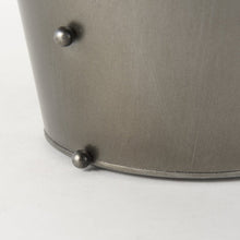 Elio 12.2H Large Gun Metal Gray Metal W/Studs Vase