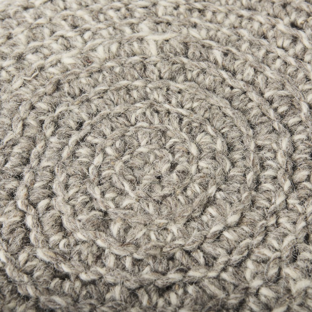 Bina 19.0L x 19.0W x 15.0H Taupe 4 Legged Wool Stool