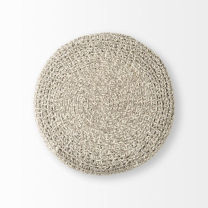 Bina  24.0L x 24.0W x 14.0H Light Gray 4 Legged Wool Stool