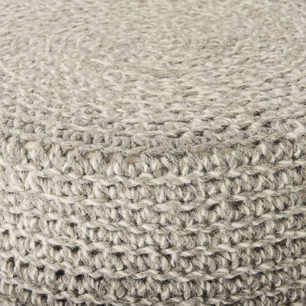Bina  24.0L x 24.0W x 14.0H Light Gray 4 Legged Wool Stool