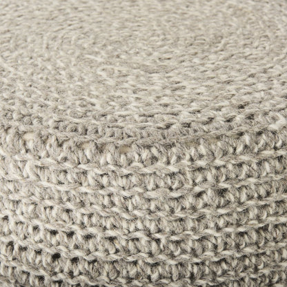 Bina  24.0L x 24.0W x 14.0H Light Gray 4 Legged Wool Stool