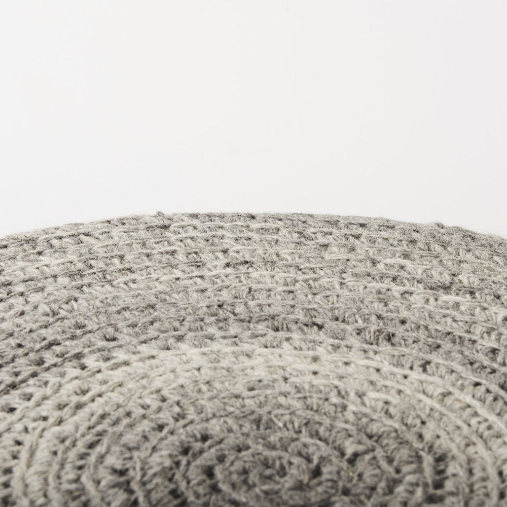 Bina 30.0L x 30.0W x 15.0H Dark Gray 4 Legged Wool Stool
