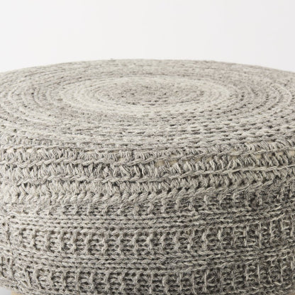 Bina 30.0L x 30.0W x 15.0H Dark Gray 4 Legged Wool Stool