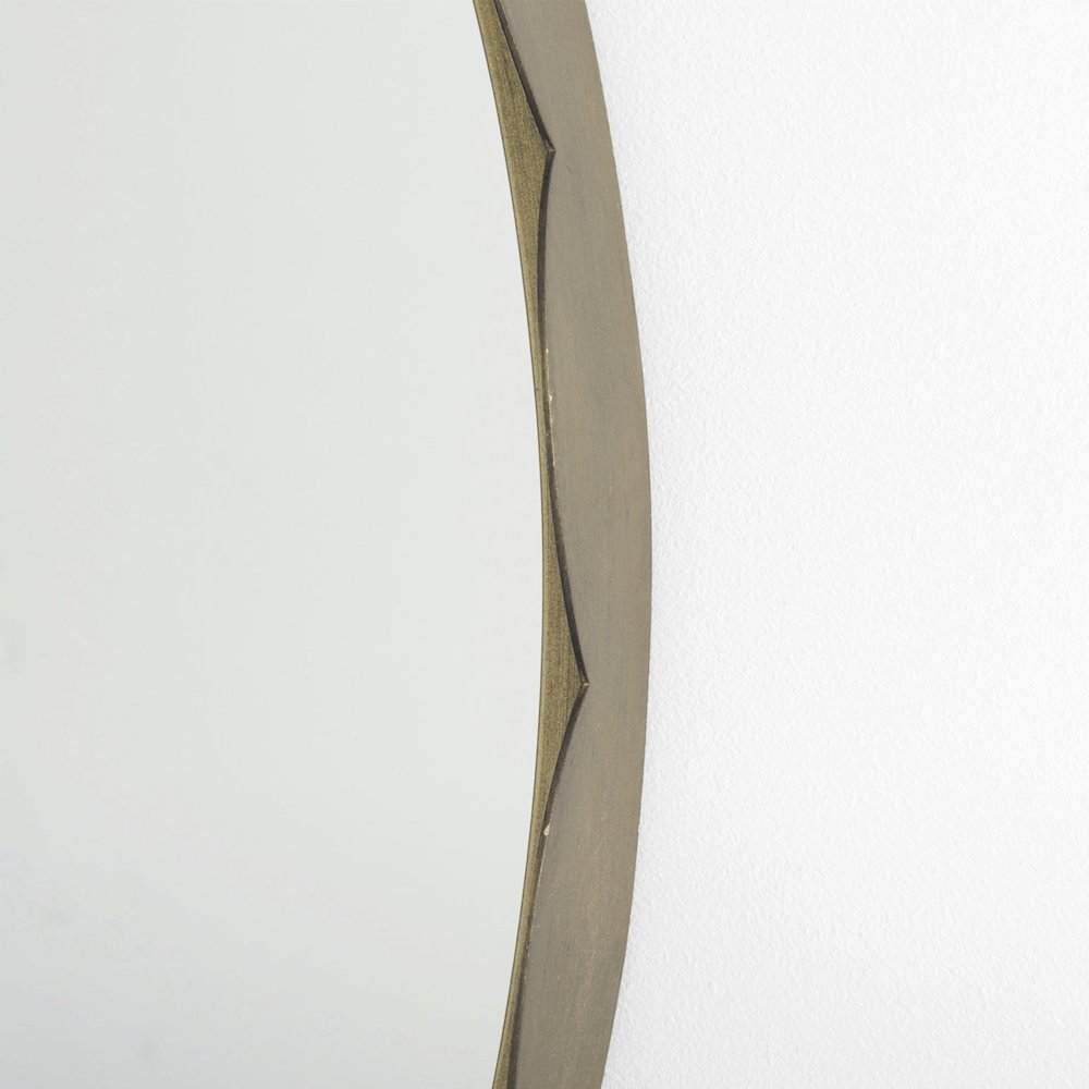 Adelaide 29.7" Gold Metal Scallop Edge Round Mirror