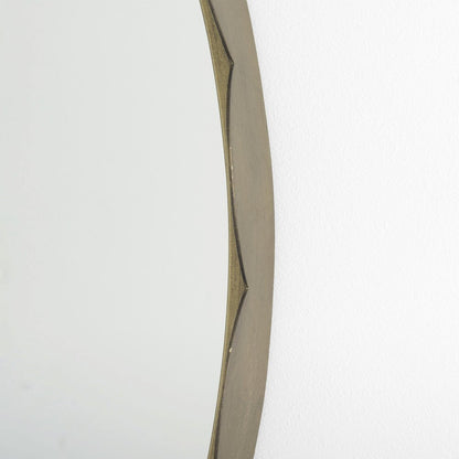 Adelaide 29.7" Gold Metal Scallop Edge Round Mirror