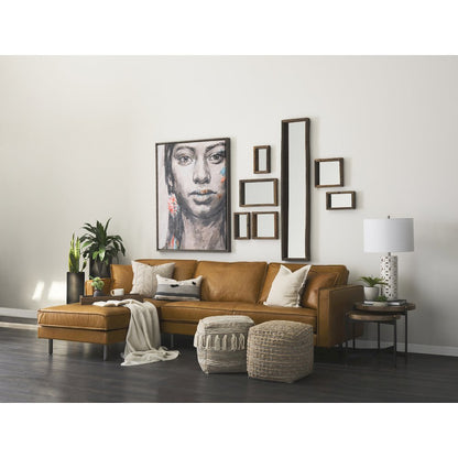 Gervaise 12L x 2W x 59H Brown Wood Frame Rectangular Wall Mirror