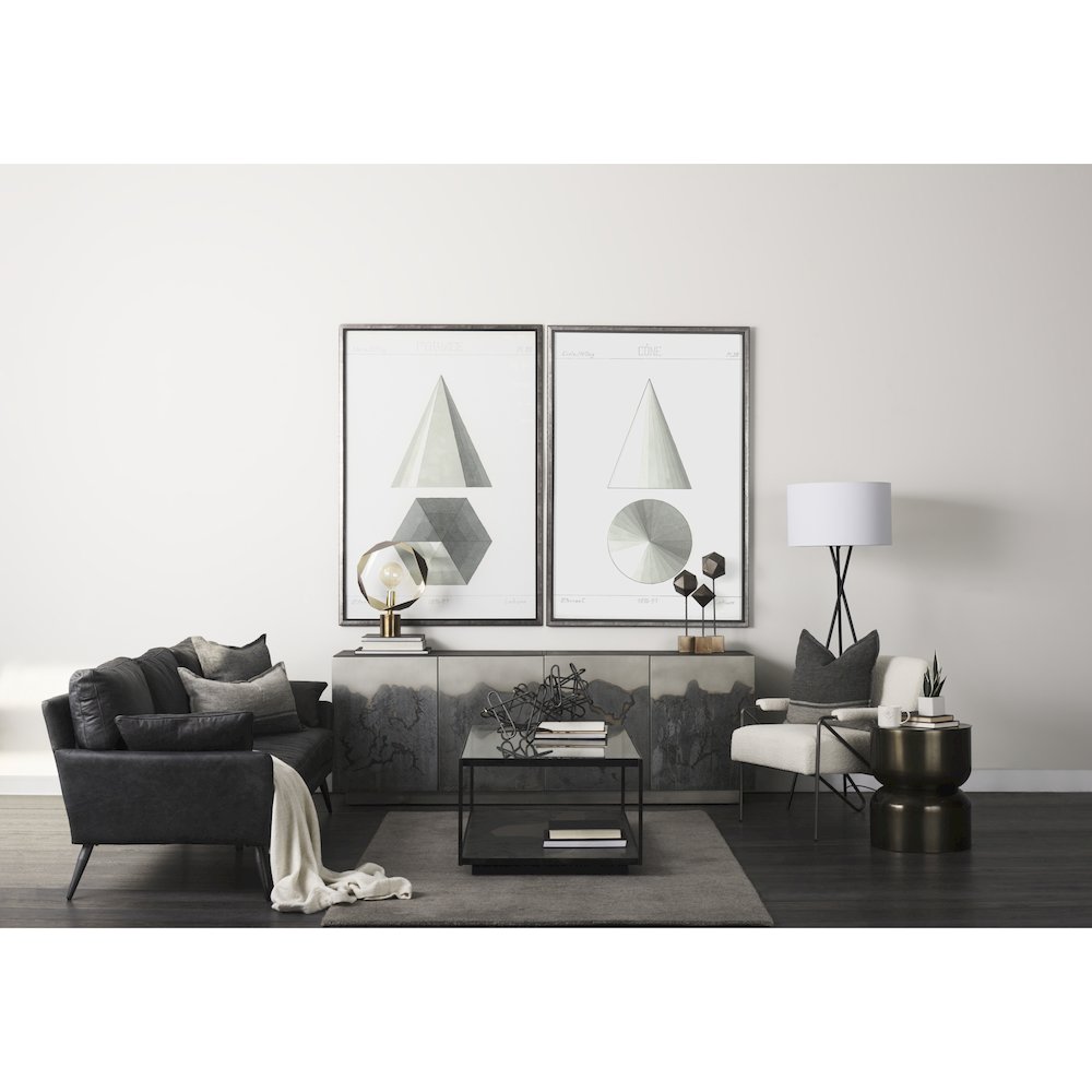 Light Gray and Dark Gray Fabric Color Blocked Decorative Pillow Cover