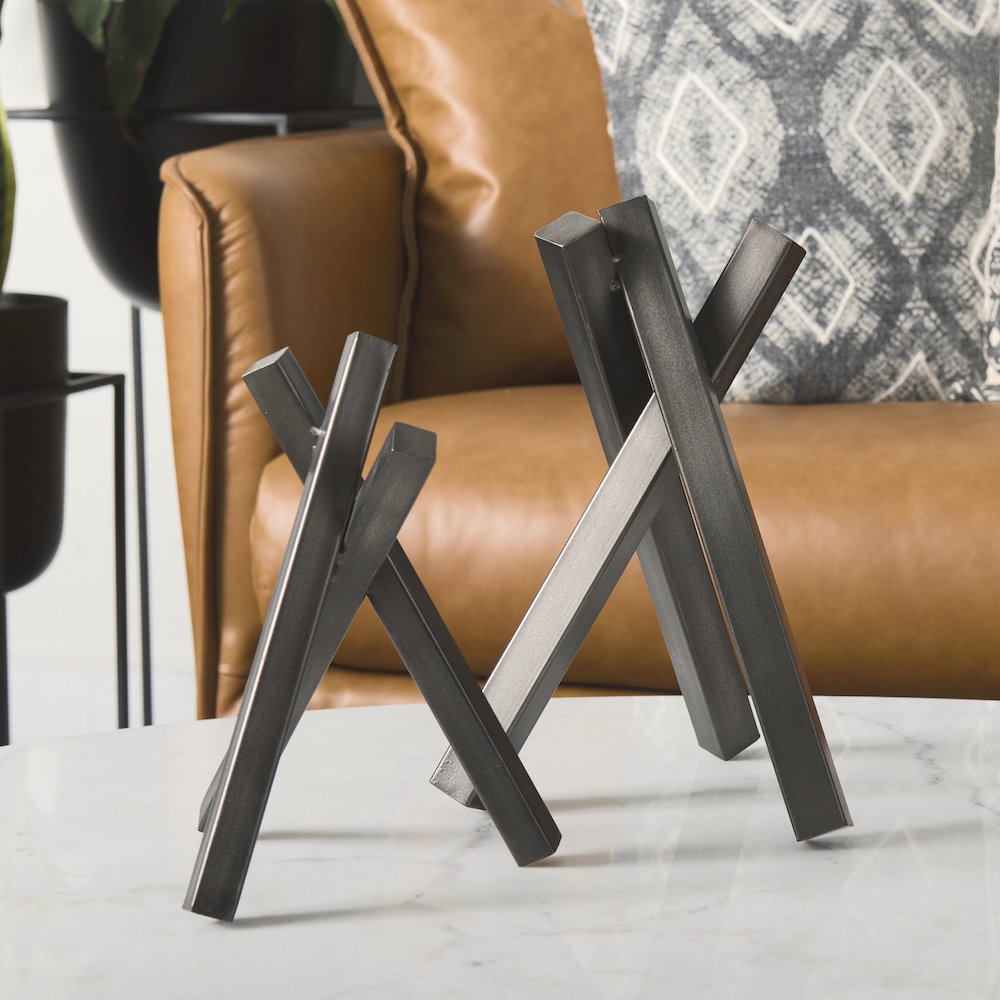Bastian (Large) 9L x 8W Black Metal Abstract Object