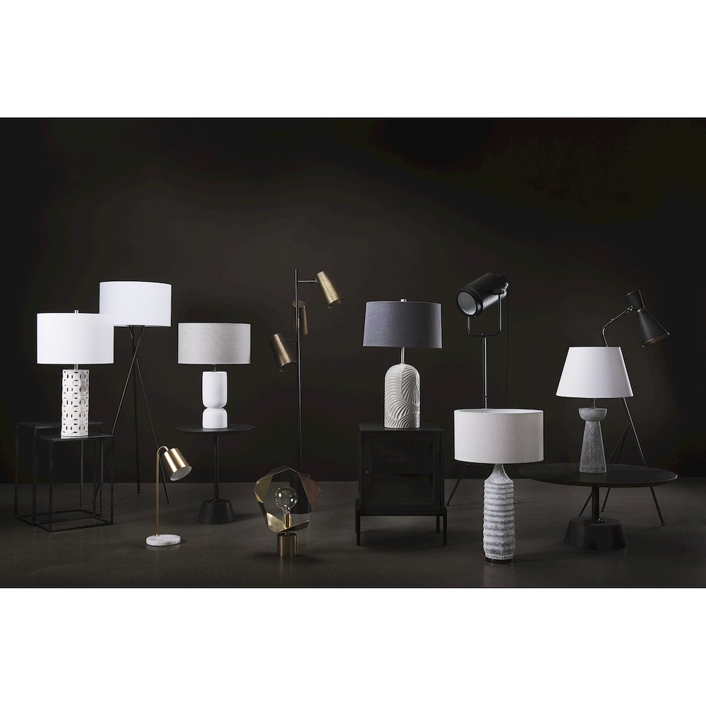 Eris III (58.3"H) Black/Brass Metal Cone Shade Floor Lamp