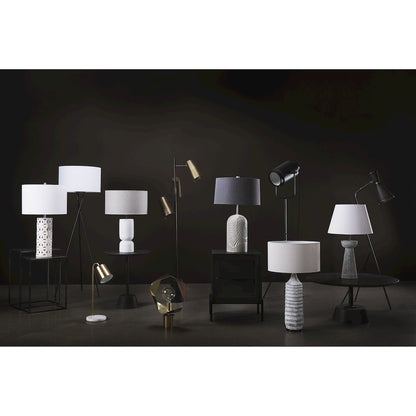 Eris III (58.3"H) Black/Brass Metal Cone Shade Floor Lamp
