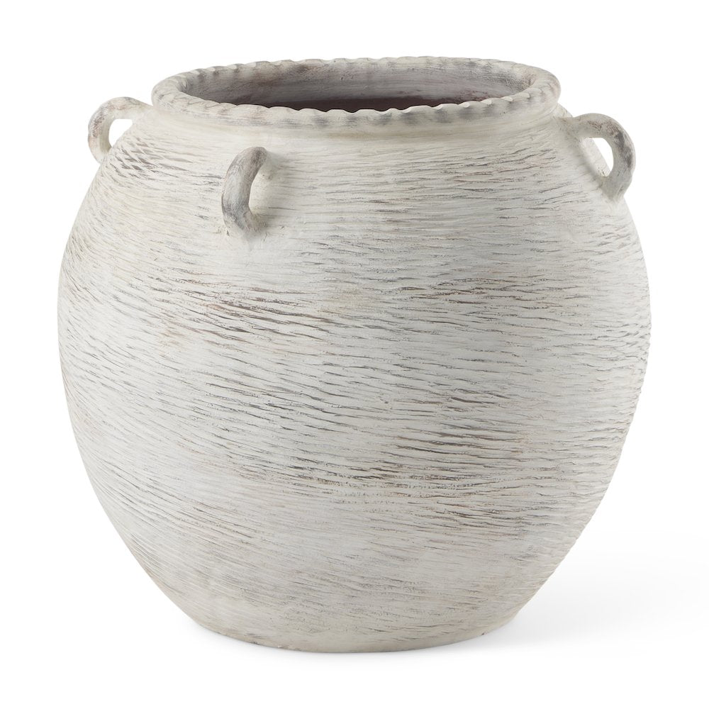 Misha 25.2L x 25.2W x 22.4H Cream Ceramic Floor Vase
