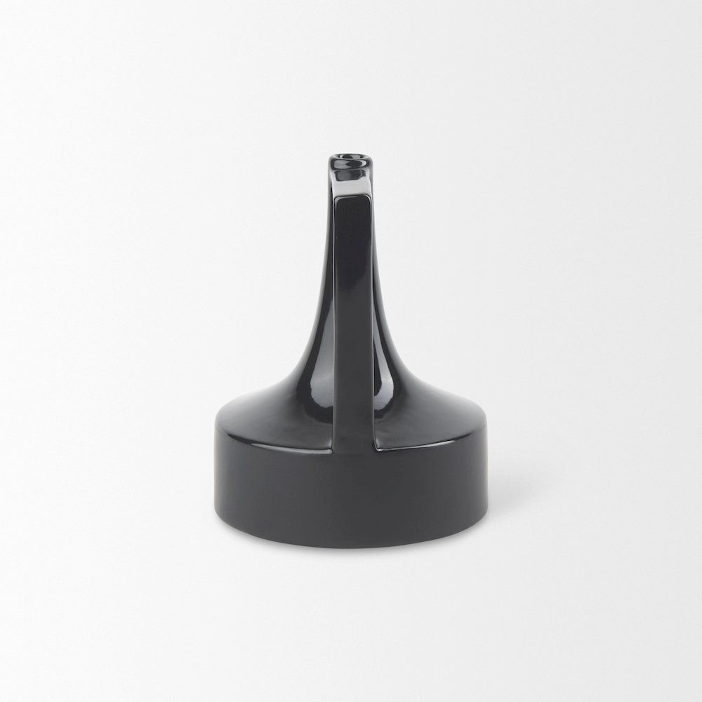 Burton 8.3H Small Glossy and Matte Black Ceramic Jug Vase