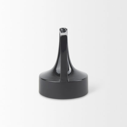 Burton 8.3H Small Glossy and Matte Black Ceramic Jug Vase