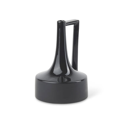 Burton 11.6H Medium Glossy and Matte Black Ceramic Jug Vase
