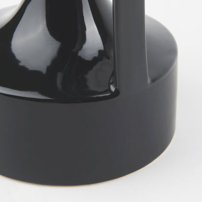 Burton 11.6H Medium Glossy and Matte Black Ceramic Jug Vase