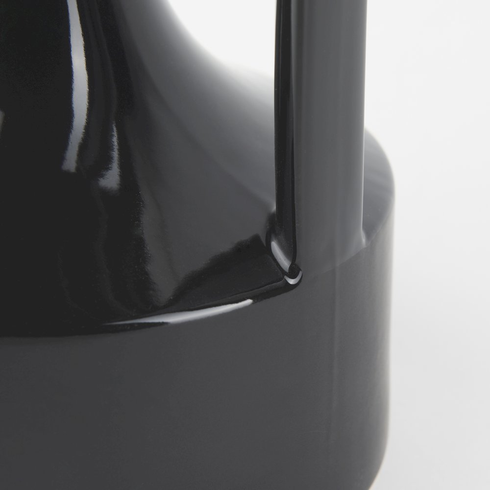 Burton 13.1H Large Glossy and Matte Black Ceramic Jug Vase