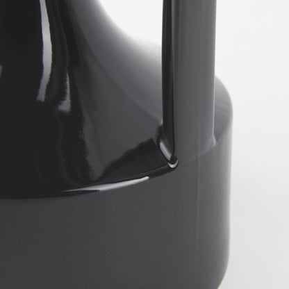 Burton 13.1H Large Glossy and Matte Black Ceramic Jug Vase