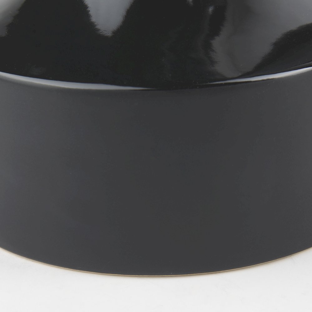Burton 13.1H Large Glossy and Matte Black Ceramic Jug Vase