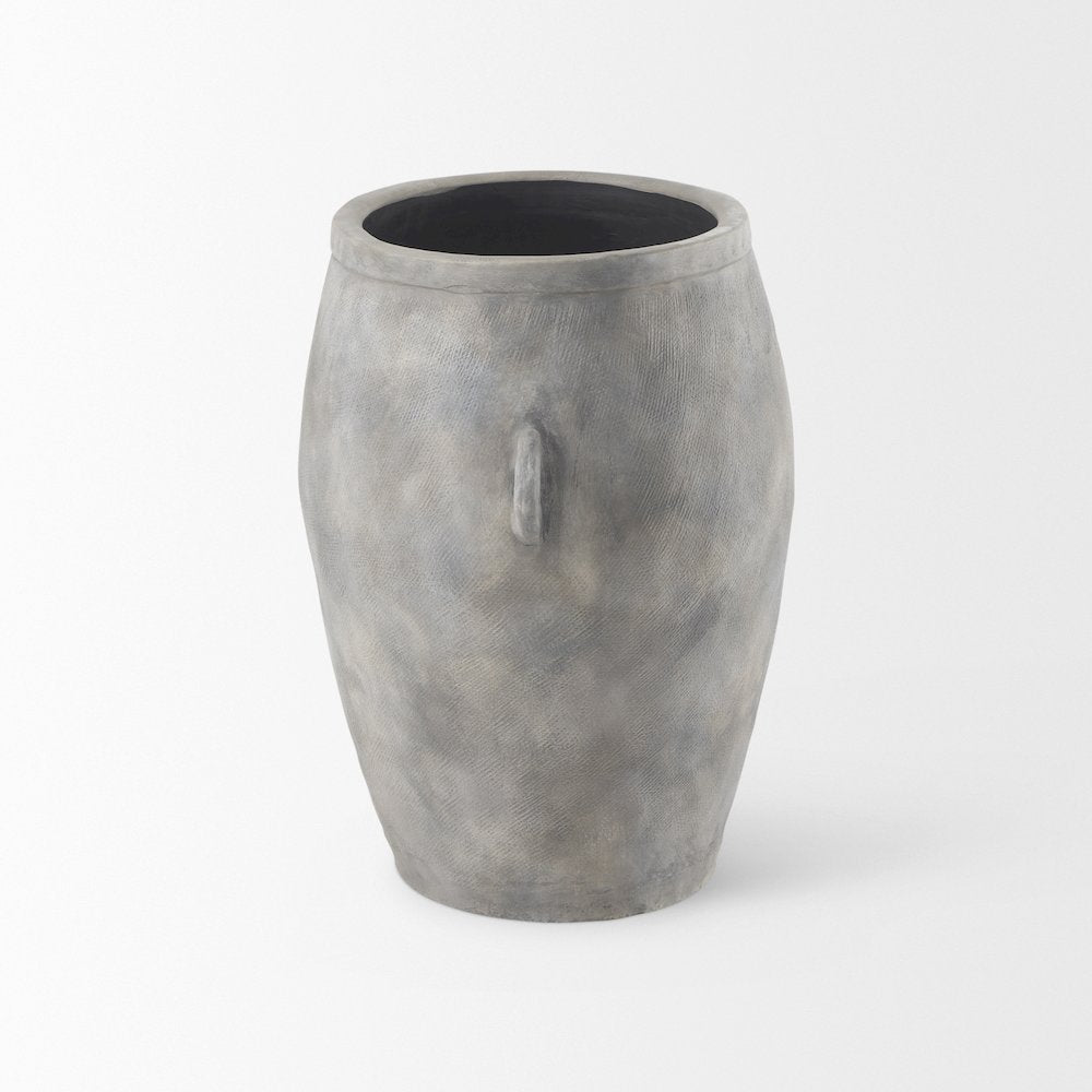 Zuma 27.2L x 18.1W x 24.4H Light Gray Ceramic Floor Vase