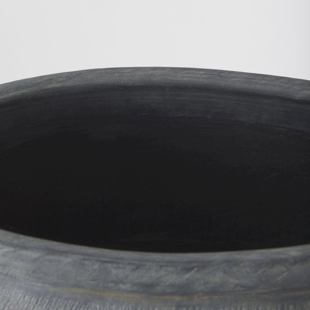 Zuma 27.2L x 20.5W x 31.9H Dark Gray Ceramic Floor Vase