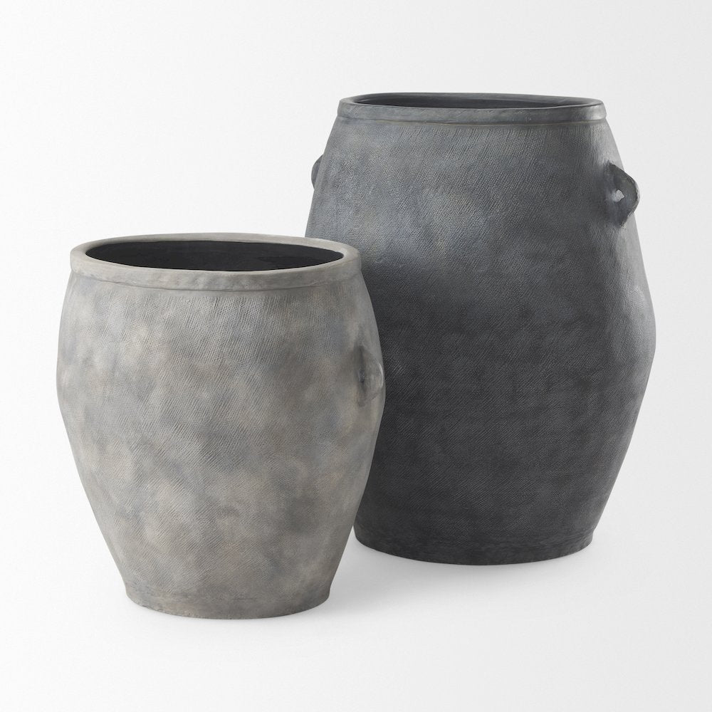 Zuma 27.2L x 20.5W x 31.9H Dark Gray Ceramic Floor Vase