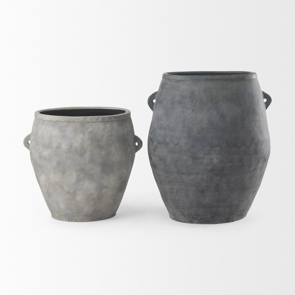 Zuma 27.2L x 20.5W x 31.9H Dark Gray Ceramic Floor Vase