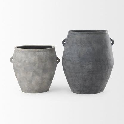Zuma 27.2L x 20.5W x 31.9H Dark Gray Ceramic Floor Vase
