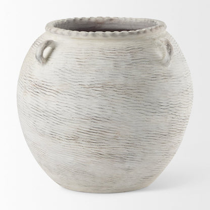 Misha 25.2L x 25.2W x 22.4H Cream Ceramic Floor Vase
