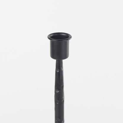 Porter 4.5L x 4.5W x 12.0H Small Black Iron Candle Holder