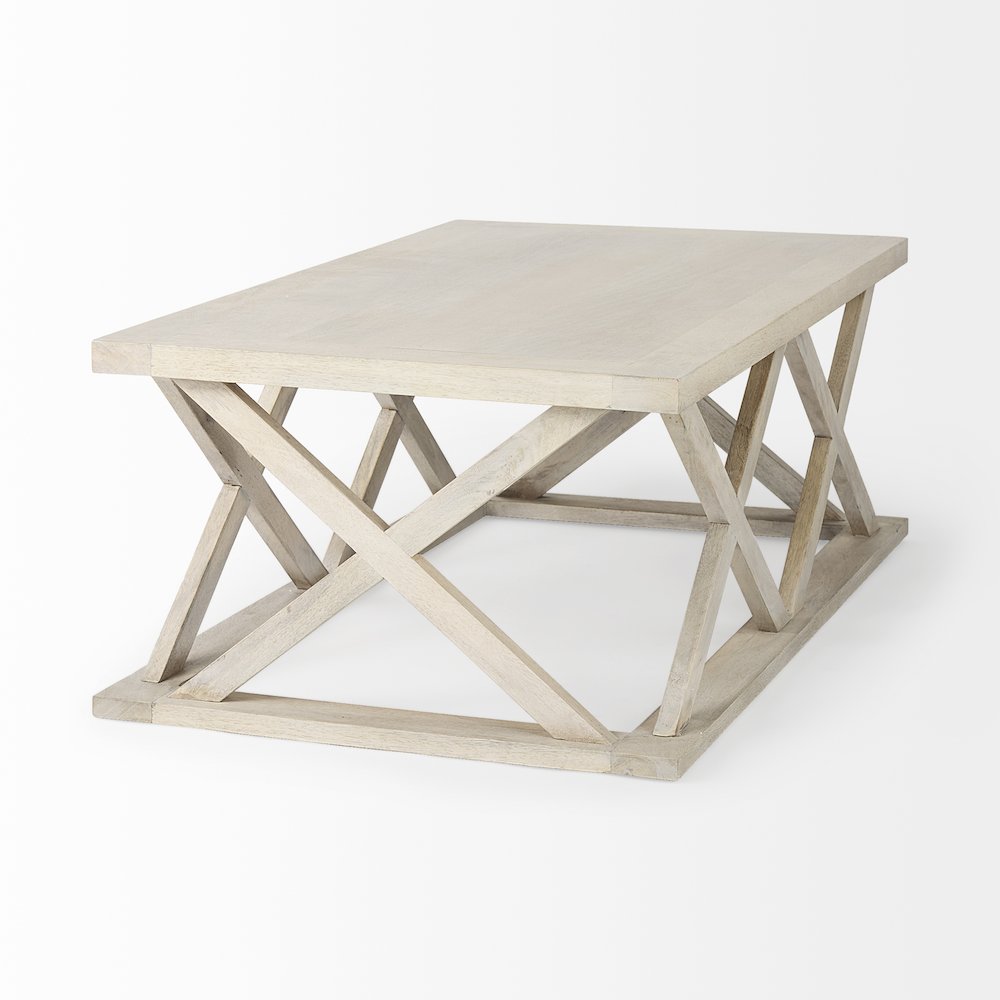 Forsey 48.0L x 28.0W x 17.5H Blonde Wood Rectangular Coffee Table