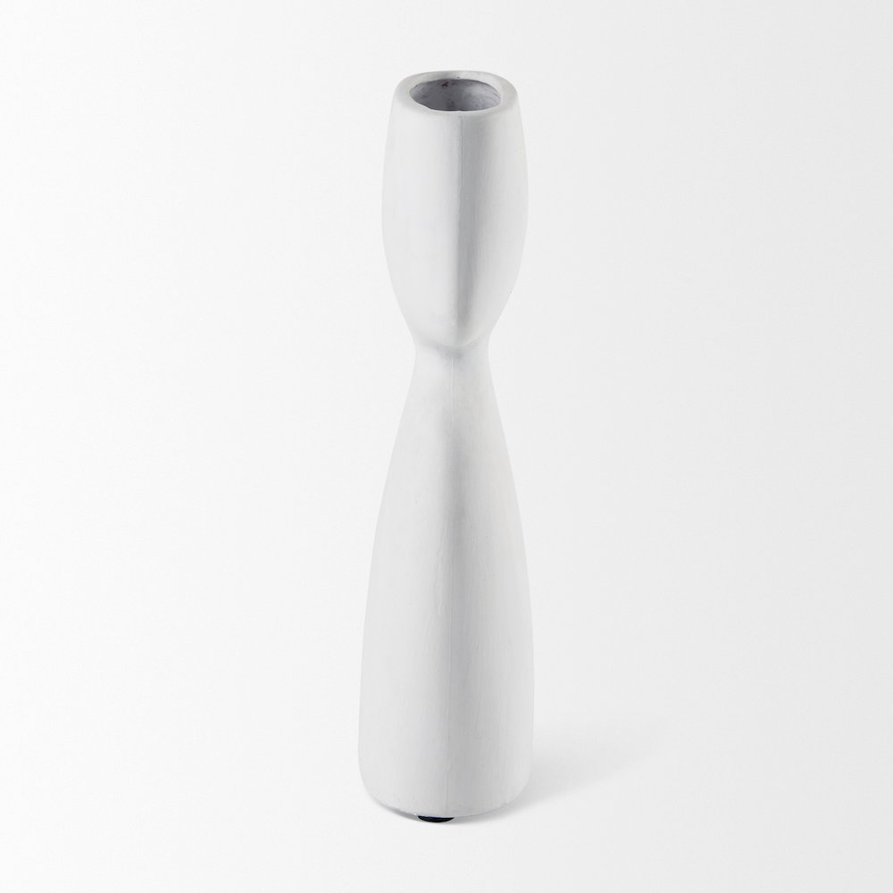 Rylee 11.6H White Ceramic Vase