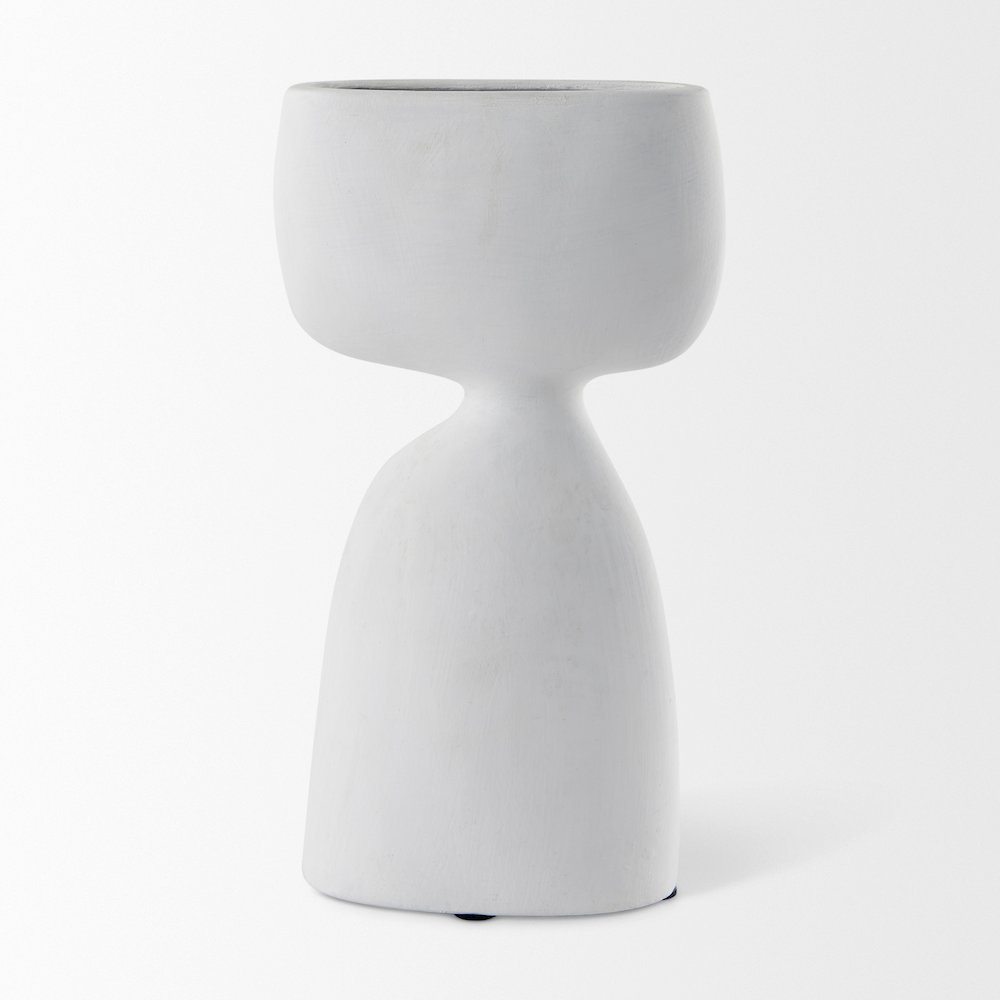 Rylee 11.6H White Ceramic Vase