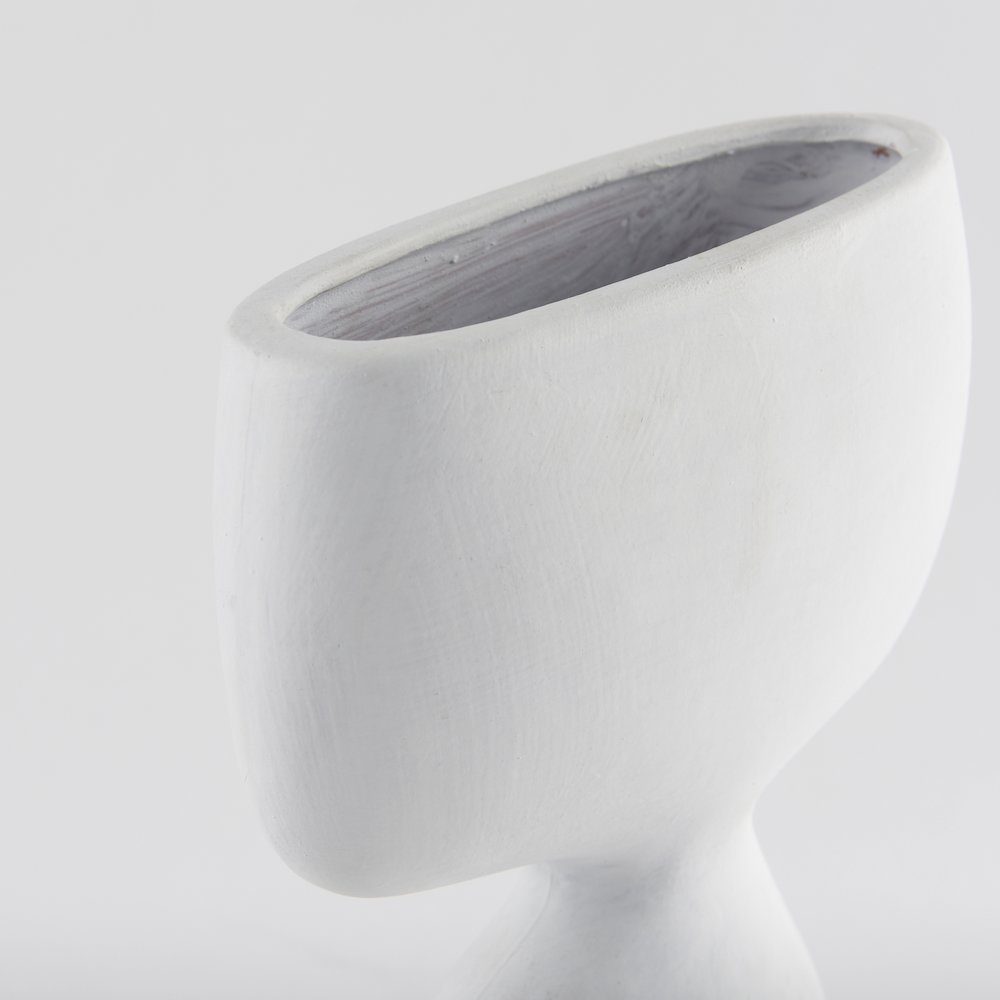 Rylee 11.6H White Ceramic Vase