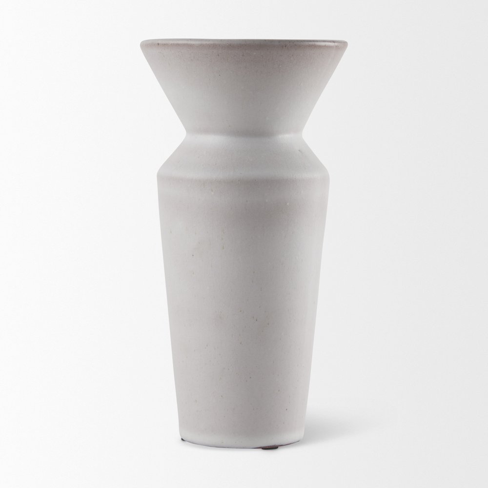 Esme 4.5L x 4.5W x 10.4H Whitewashed Ceramic Vase