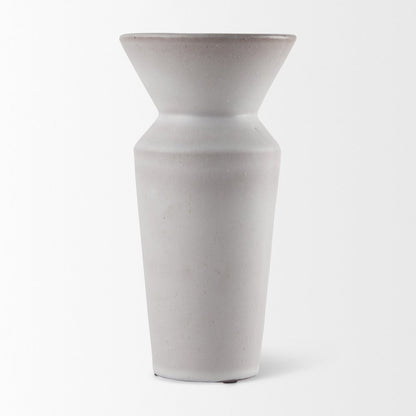 Esme 4.5L x 4.5W x 10.4H Whitewashed Ceramic Vase