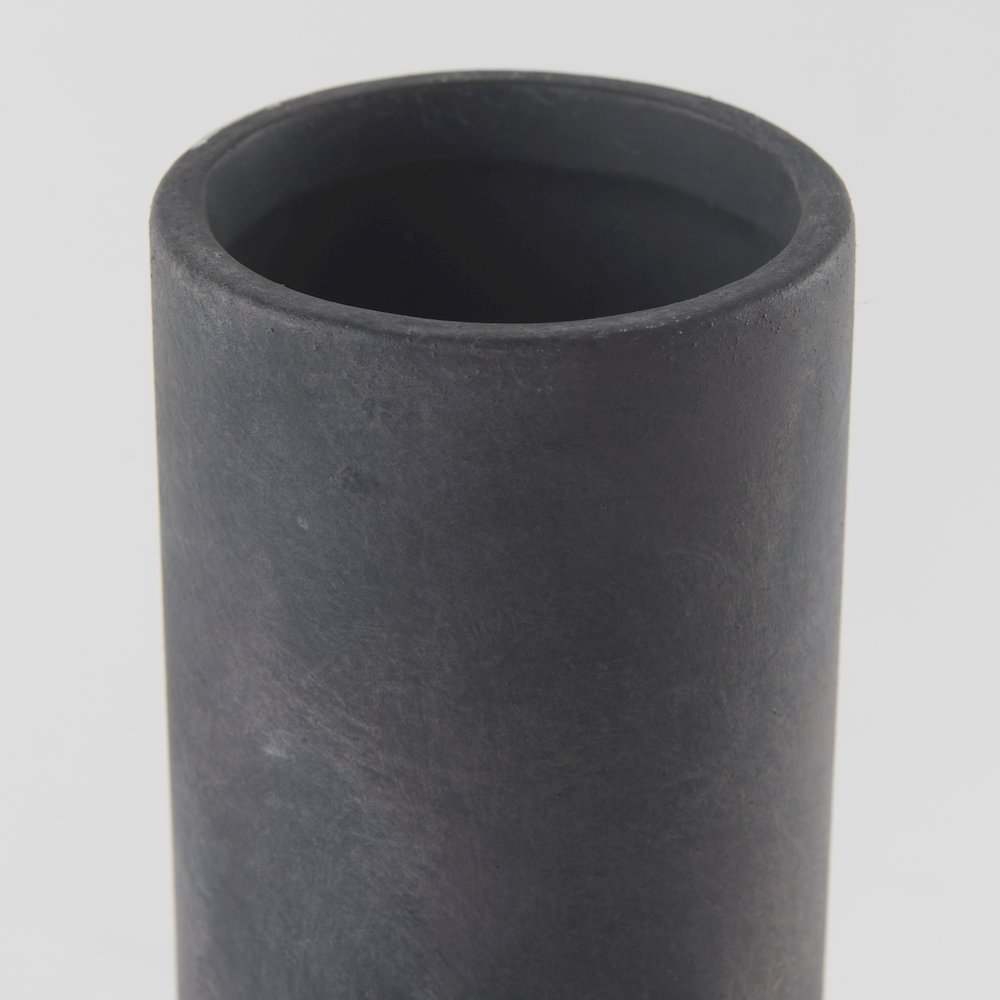 Esme 7.1L x 7.1W x 15.0H Dark Gray Ceramic Vase
