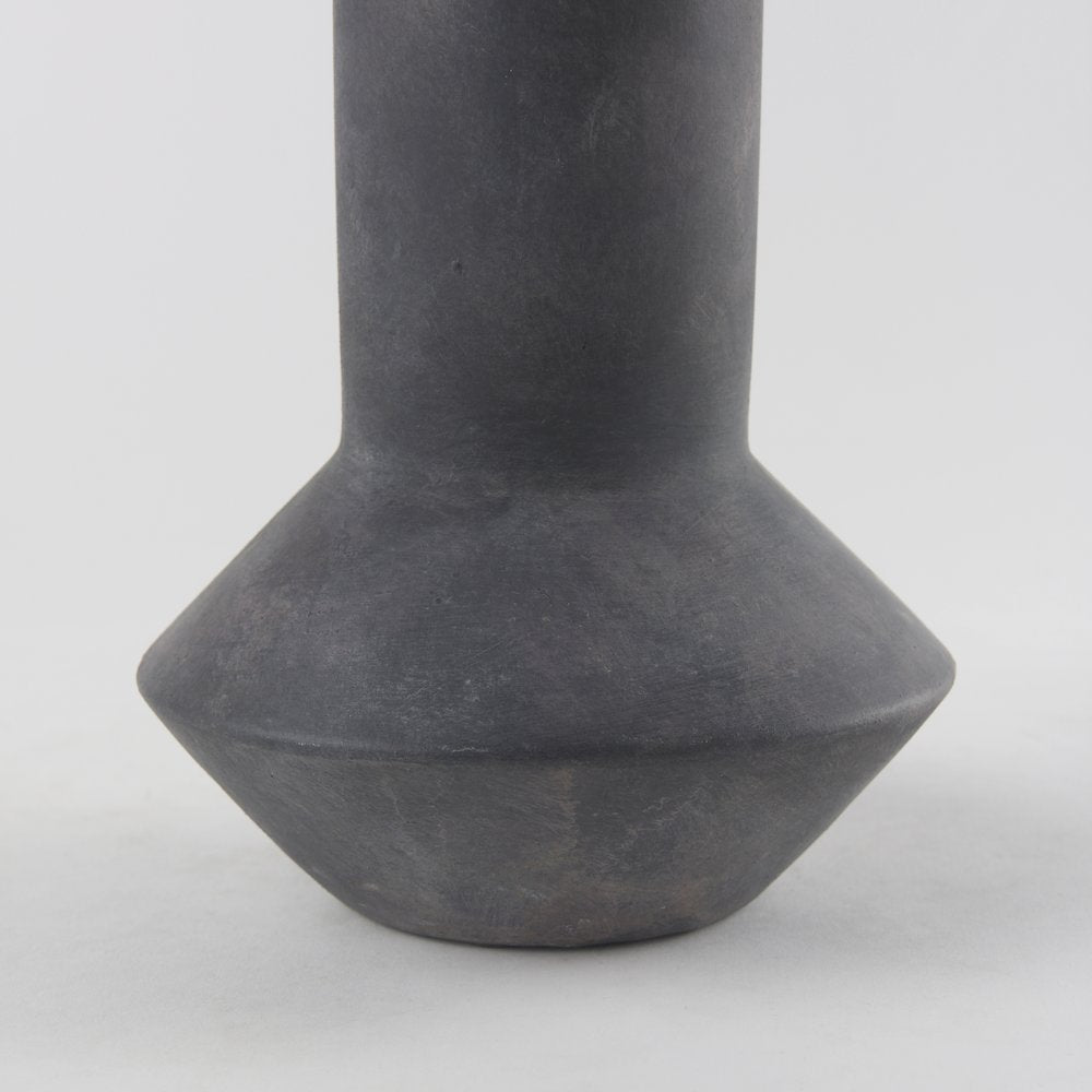 Esme 7.1L x 7.1W x 15.0H Dark Gray Ceramic Vase