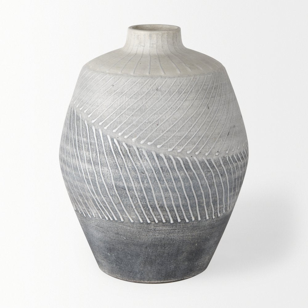 Blume 10H Off-White w/ Gray Textured Vase