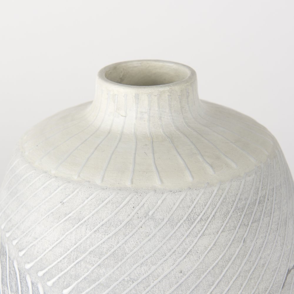 Blume 10H Off-White w/ Gray Textured Vase