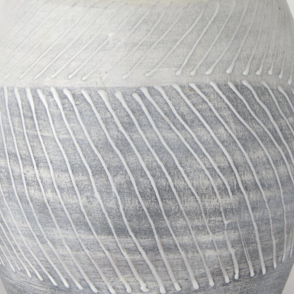 Blume 10H Off-White w/ Gray Textured Vase