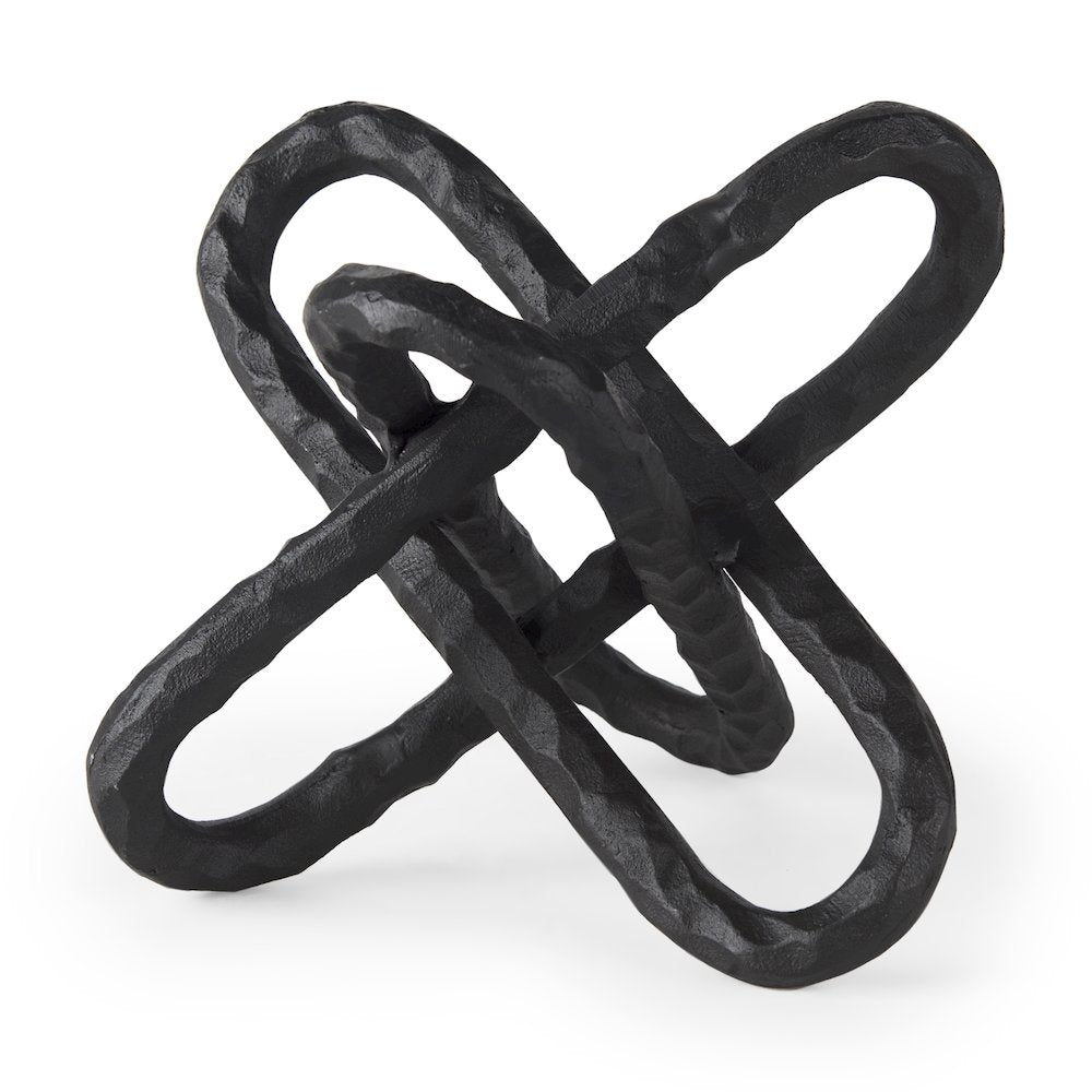 Wilhelm II (Large) 10L x 10W Black Metal Link Decor Object
